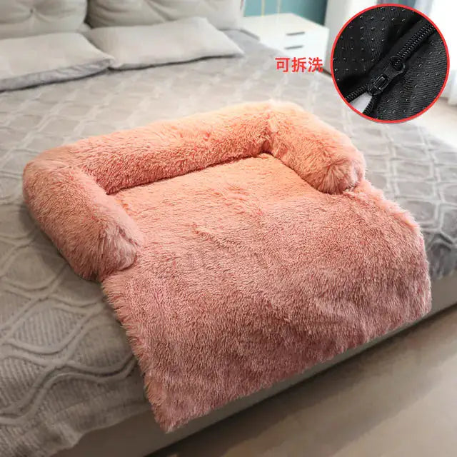 SnuggleNest Calming Bed – Soft Pet Sofa Protector