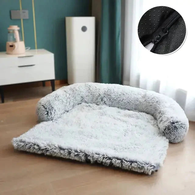SnuggleNest Calming Bed – Soft Pet Sofa Protector