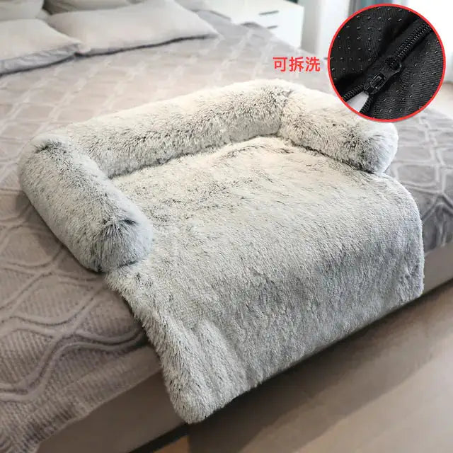 SnuggleNest Calming Bed – Soft Pet Sofa Protector