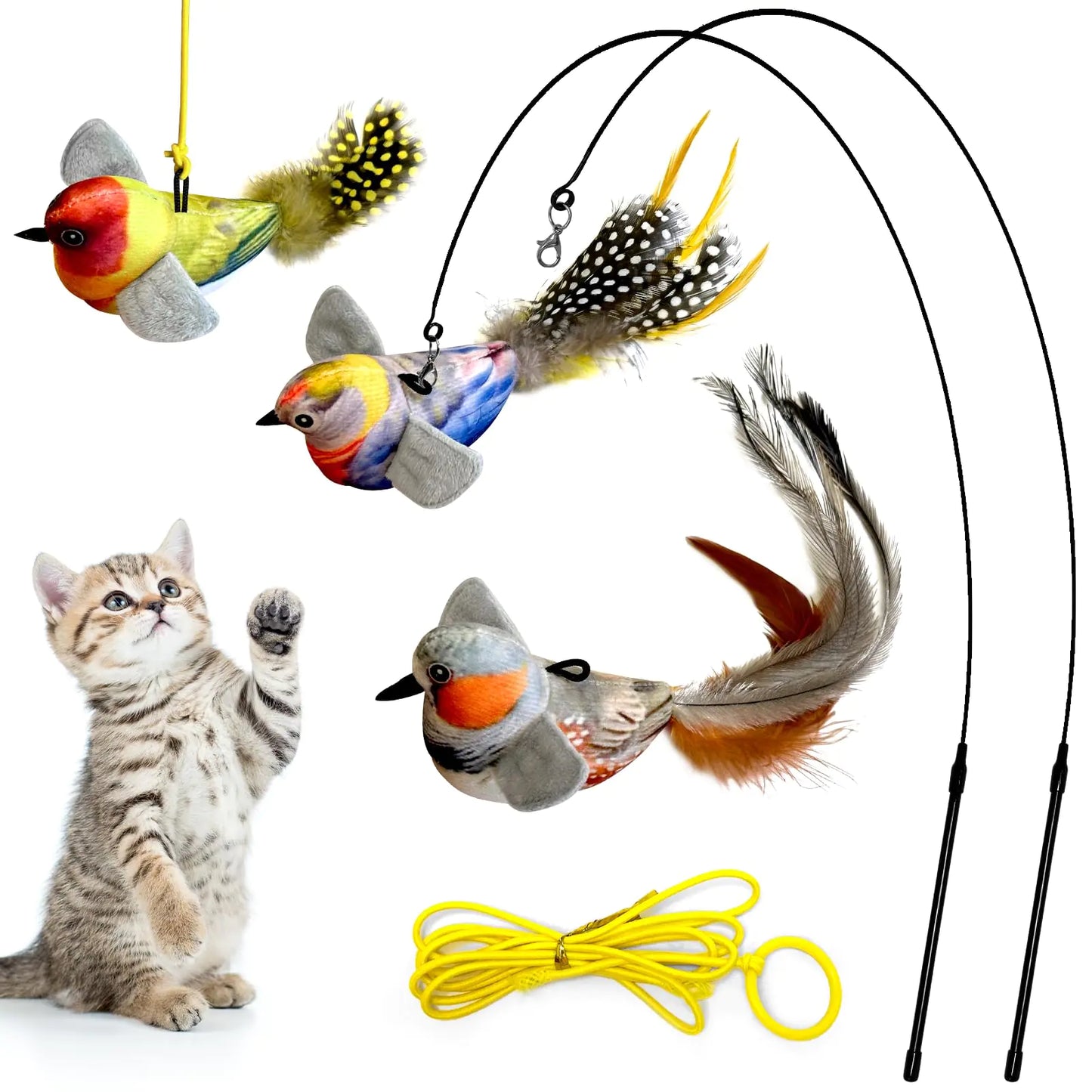PurrFly - Interactive Cat Toy with Bird Sounds