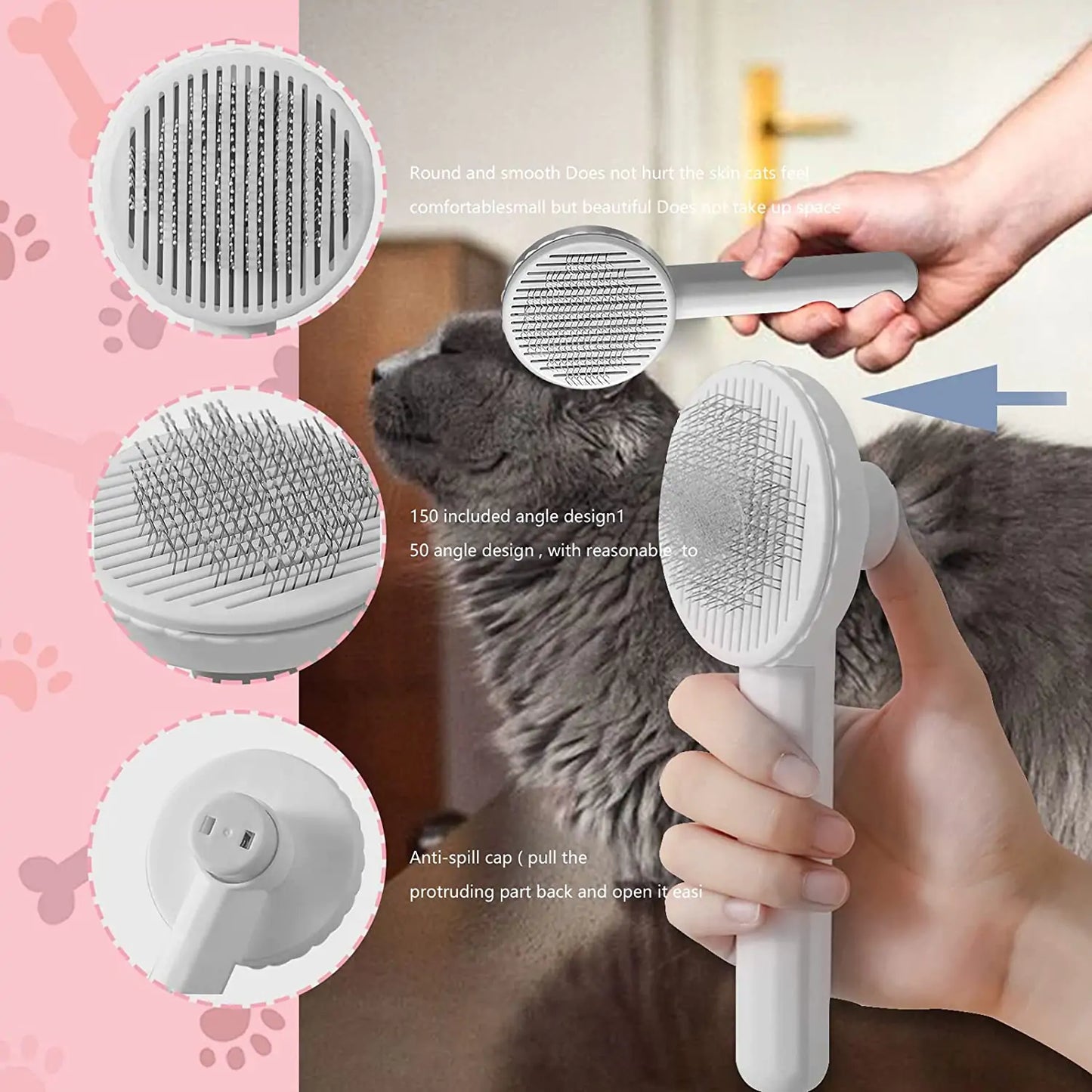 GroomGlide - One-Key Pet Hair Brush