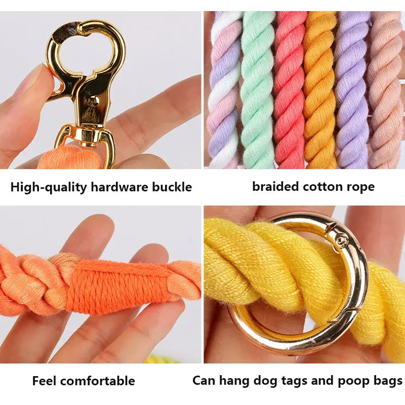 PawVibe - Braided Cotton Rope Dog Leash