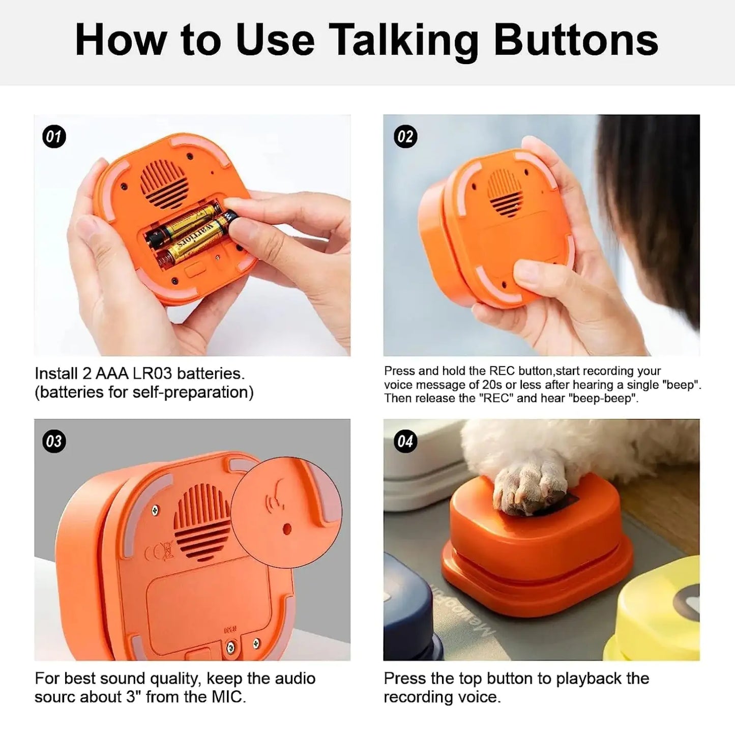 BuzzerMate - Training Buzzer Recordable Talking Button